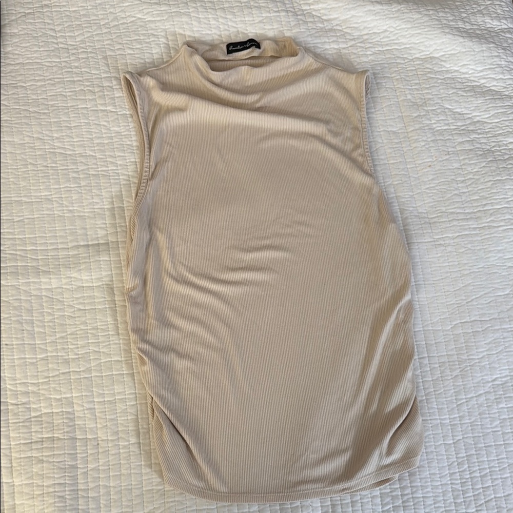 Sleeveless Beige Women's Top